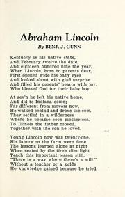 Cover of Life of Abraham Lincoln by Benjamin Jesse Gunn