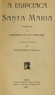 Front cover of A egipciaca Santa Maria by Francisco de Sá de Miranda
