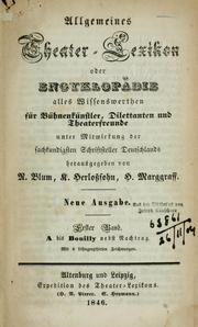 Cover of Allgemeines theater-lexikon by Hermann Marggraff