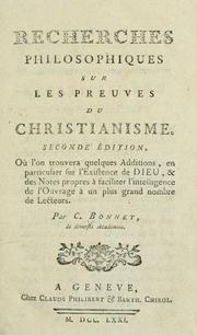 Front cover of Recherches philosophiques sur les preuves du christianisme by Charles Bonnet