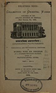 Cover of Śatasahastrikā prajñāpāramitā by Pratāpacandra Ghoṣa