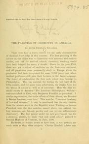 Cover of The planting of chemistry in America by Rufus P. Williams
