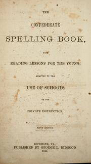 Front cover of The Confederate spelling book by R. M. Smith