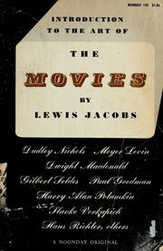 Front cover of Introduction to the art of the movies by Lewis Jacobs