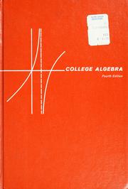 Cover of College algebra by Joseph B. Rosenbach