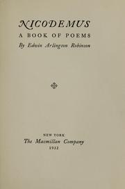 Cover of Nicodemus by Edwin Arlington Robinson