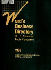 Cover of Ward's business directory of U.S. private and public companies, 1998 by Gale Research Company.