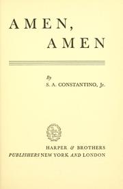 Cover of Amen, amen by Samuel August Constantino