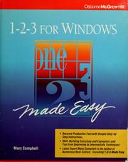 Front cover of 1-2-3 for Windows made easy by Mary V. Campbell