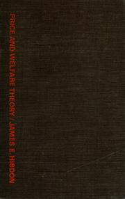 Front cover of Price and welfare theory by James E. Hibdon