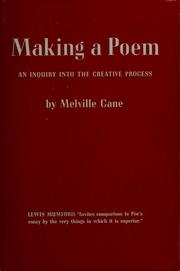 Cover of Making a poem by Melville Cane