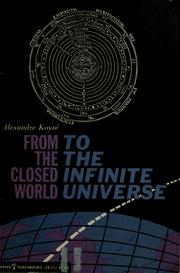 Front cover of Du monde clos à l'univers infini by Alexandre Koyré