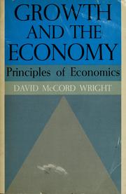Front cover of Growth and the economy by David McCord Wright