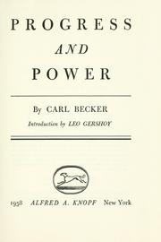 Cover of Progress and power by Carl Lotus Becker