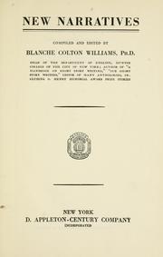 Cover of New narratives by Blanche Colton Williams