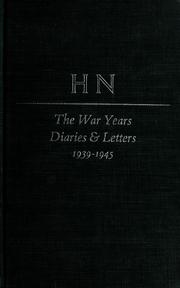 Front cover of The war years, 1939-1945 by Harold Nicolson