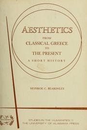 Cover of Aesthetics from classical Greece to the present by Monroe C. Beardsley