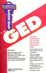 Cover of Barron's pass key to the GED high school equivalency examination by Murray Rockowitz