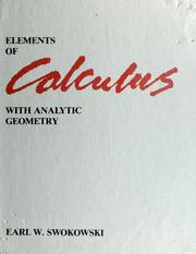 Front cover of Elements of calculus with analytic geometry by Earl William Swokowski