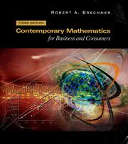 Front cover of Contemporary mathematics for business and consumers by Robert A. Brechner