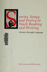 Front cover of Stories, Songs, and Poetry to Teach Reading and Writing by Robert A. McCracken