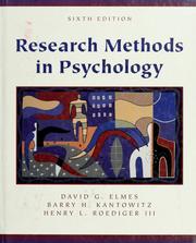 Front cover of Research methods in psychology by David G. Elmes