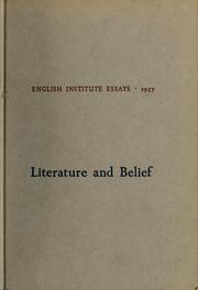 Front cover of Literature and belief by M. H. Abrams