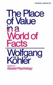 Cover of The place of value in a world of facts by Wolfgang Köhler