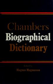Front cover of Chambers Biographical Dictionary by Magnus Magnusson