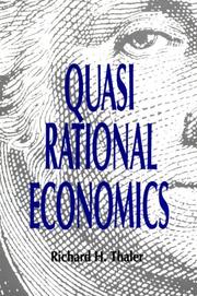 Front cover of Quasi rational economics by Richard H. Thaler
