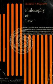 Front cover of Philosophy of law by Martin Philip Golding