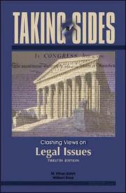 Front cover of Taking Sides: Clashing Views on Legal Issues (Taking Sides: Clashing Views on Controversial Legal Issues) by M. Ethan Katsh