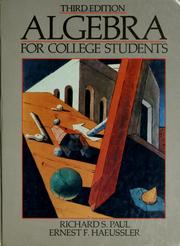 Cover of Algebra for college students by Richard S. Paul