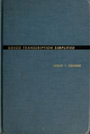 Front cover of Gregg transcription simplified by Louis A. Leslie