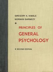 Front cover of Principles of general psychology by Gregory A. Kimble