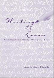 Cover of Writing to Learn by Anne Michaels Edwards