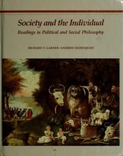Cover of Society and the individual by Richard T. Garner