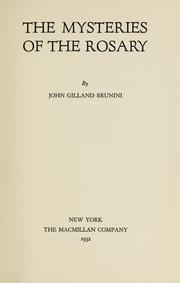 Front cover of The mysteries of the rosary by Brunini, John Gilland.