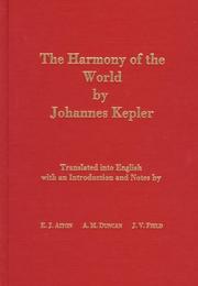 Front cover of The harmony of the world by Johannes Kepler