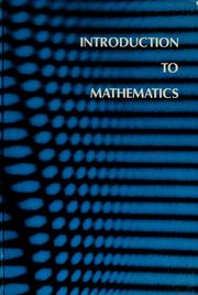 Cover of Introduction to mathematics by Richard Albert Good