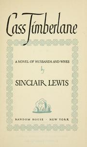Cover of Cass Timberlane by Sinclair Lewis