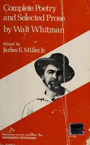 Cover of Complete poetry and selected prose by Walt Whitman
