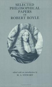 Front cover of Selected philosophical papers of Robert Boyle by Robert Boyle