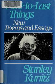 Cover of Next-toLast Things by Stanley  Kunitz