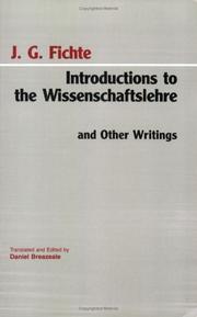 Cover of Introductions to the Wissenschaftslehre and other writings, 1797-1800 by Johann Gottlieb Fichte