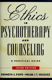 Front cover of Ethics in psychotherapy and counseling by Kenneth S. Pope