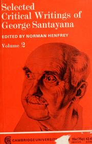 Cover of Selected critical writings of George Santayana by George Santayana