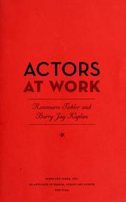 Cover of Actors at work by Rosemarie Tichler