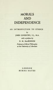 Cover of Morals and independence by John Coventry