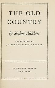 Front cover of The old country by Sholem Aleichem